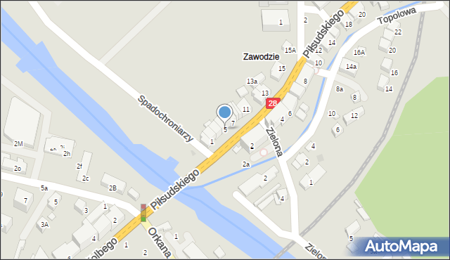 Mszana Dolna, Piłsudskiego Józefa, marsz., 5, mapa Mszana Dolna