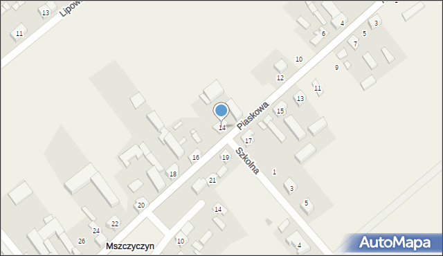 Mszczyczyn, Piaskowa, 14, mapa Mszczyczyn