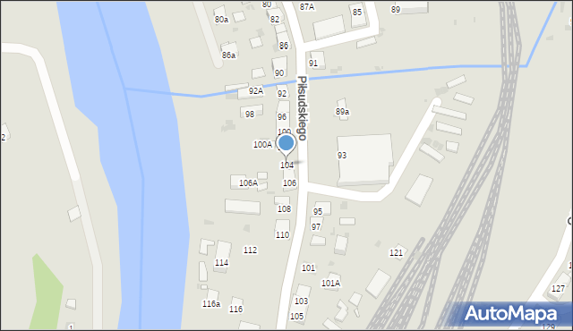 Muszyna, Piłsudskiego Józefa, marsz., 104, mapa Muszyna