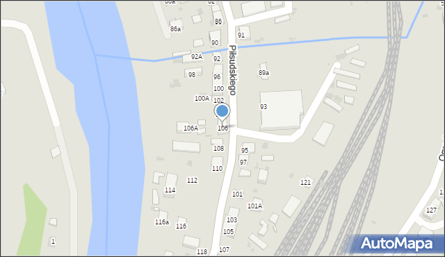 Muszyna, Piłsudskiego Józefa, marsz., 106, mapa Muszyna