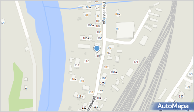 Muszyna, Piłsudskiego Józefa, marsz., 110, mapa Muszyna