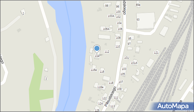 Muszyna, Piłsudskiego Józefa, marsz., 114, mapa Muszyna