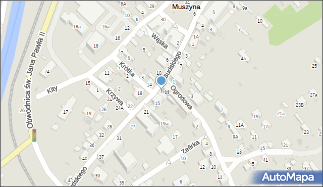 Muszyna, Piłsudskiego Józefa, marsz., 13, mapa Muszyna