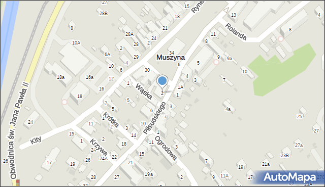 Muszyna, Piłsudskiego Józefa, marsz., 2, mapa Muszyna
