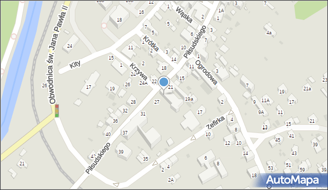 Muszyna, Piłsudskiego Józefa, marsz., 25, mapa Muszyna