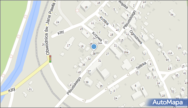 Muszyna, Piłsudskiego Józefa, marsz., 28, mapa Muszyna