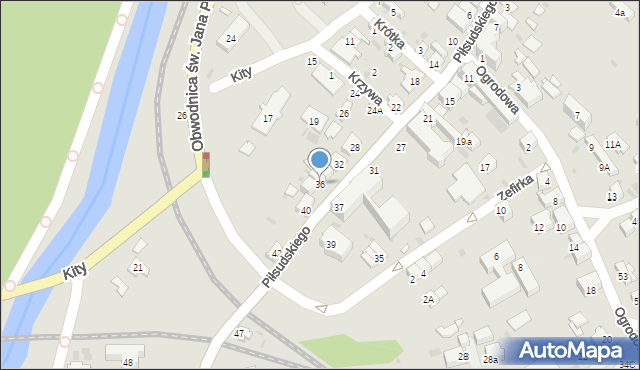 Muszyna, Piłsudskiego Józefa, marsz., 36, mapa Muszyna