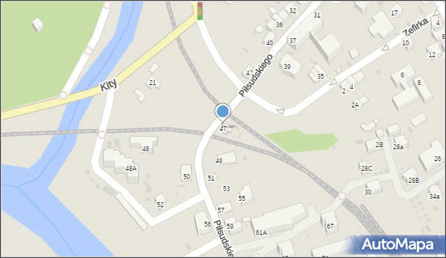 Muszyna, Piłsudskiego Józefa, marsz., 47, mapa Muszyna