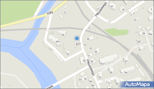 Muszyna, Piłsudskiego Józefa, marsz., 50, mapa Muszyna