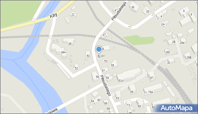 Muszyna, Piłsudskiego Józefa, marsz., 51, mapa Muszyna
