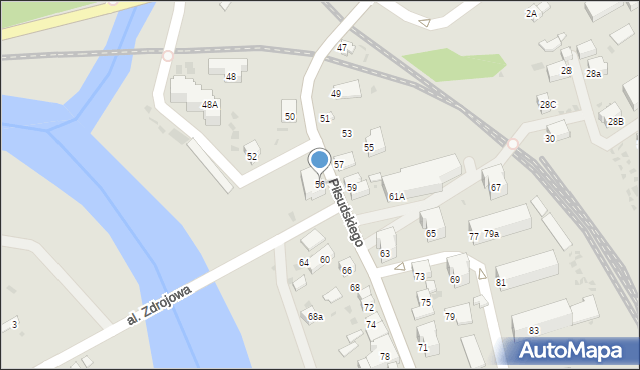 Muszyna, Piłsudskiego Józefa, marsz., 56, mapa Muszyna
