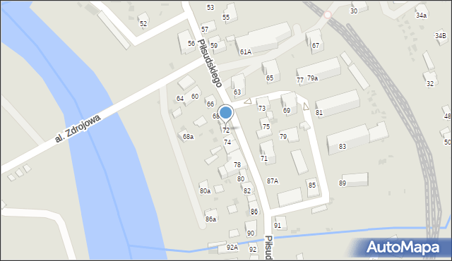 Muszyna, Piłsudskiego Józefa, marsz., 72, mapa Muszyna