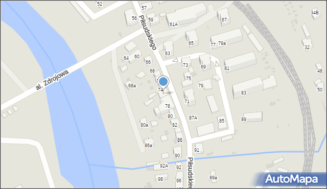 Muszyna, Piłsudskiego Józefa, marsz., 76, mapa Muszyna