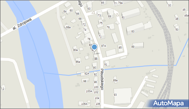 Muszyna, Piłsudskiego Józefa, marsz., 84, mapa Muszyna