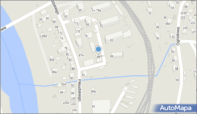 Muszyna, Piłsudskiego Józefa, marsz., 85, mapa Muszyna