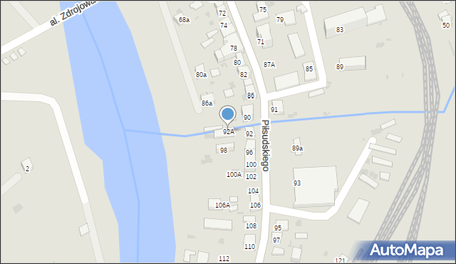 Muszyna, Piłsudskiego Józefa, marsz., 92A, mapa Muszyna