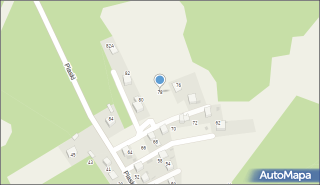 Myślachowice, Piaski, 78, mapa Myślachowice