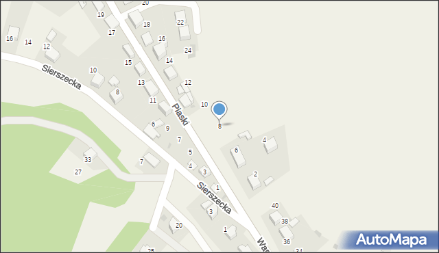 Myślachowice, Piaski, 8, mapa Myślachowice