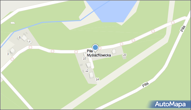 Myślachowice, Piła, 16, mapa Myślachowice