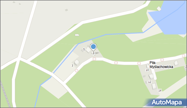 Myślachowice, Piła, 7, mapa Myślachowice