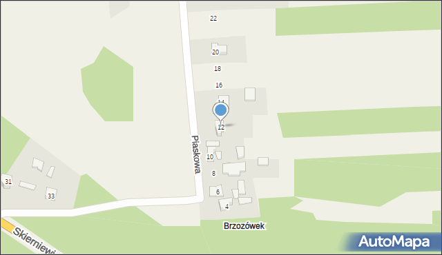 Mysłaków, Piaskowa, 12, mapa Mysłaków