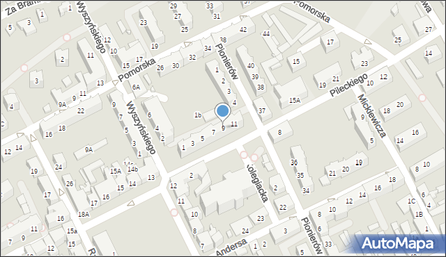 Myślibórz, Pileckiego Witolda, rtm., 9, mapa Myślibórz