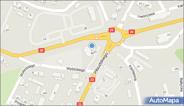 Myślibórz, Piłsudskiego Józefa, marsz., 4A, mapa Myślibórz