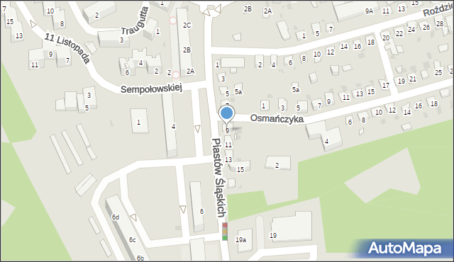 Mysłowice, Piastów Śląskich, 9, mapa Mysłowice