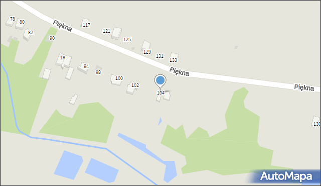 Myszków, Piękna, 104, mapa Myszków