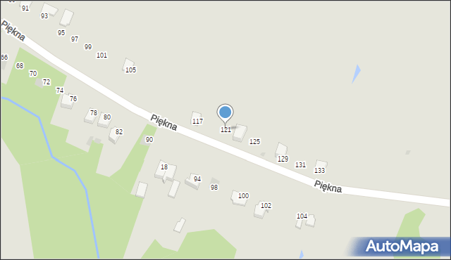 Myszków, Piękna, 121, mapa Myszków