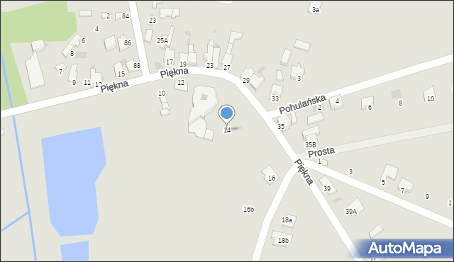 Myszków, Piękna, 14, mapa Myszków