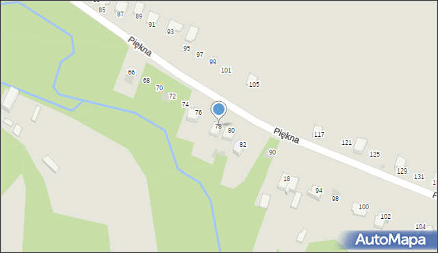 Myszków, Piękna, 78, mapa Myszków