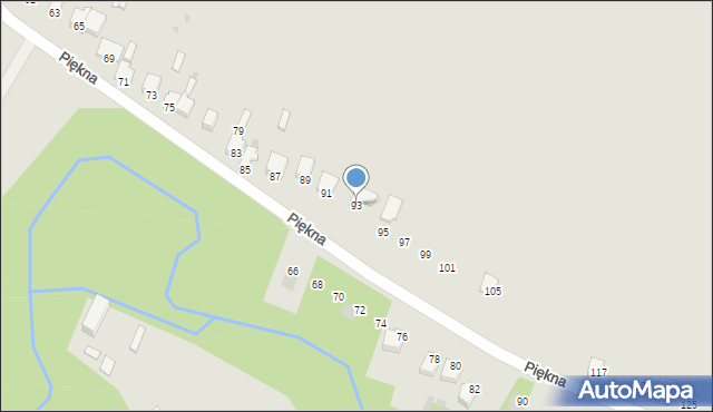 Myszków, Piękna, 93, mapa Myszków