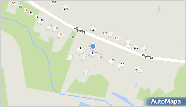 Myszków, Piękna, 94, mapa Myszków