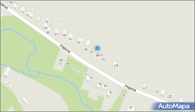 Myszków, Piękna, 99, mapa Myszków