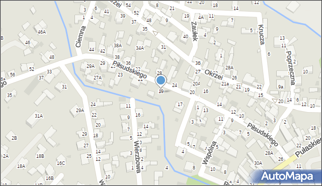 Myszków, Piłsudskiego Józefa, marsz., 19, mapa Myszków