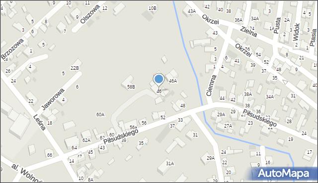 Myszków, Piłsudskiego Józefa, marsz., 58A, mapa Myszków