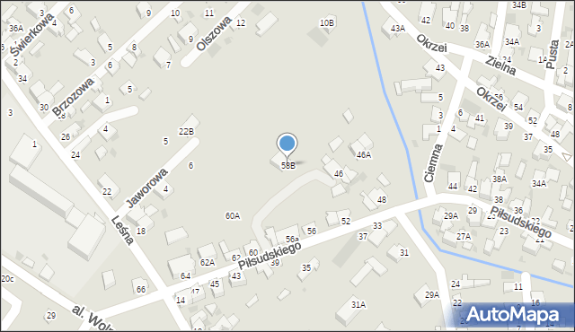 Myszków, Piłsudskiego Józefa, marsz., 58B, mapa Myszków