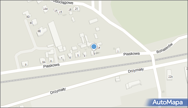 Nakło nad Notecią, Piaskowa, 3, mapa Nakło nad Notecią