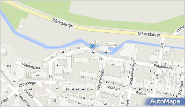 Namysłów, Piastowska, 15, mapa Namysłów
