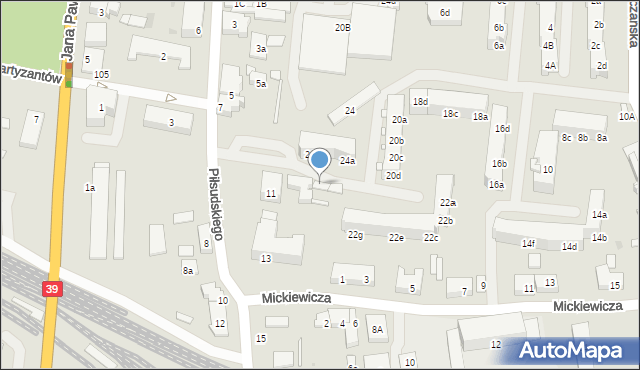 Namysłów, Piłsudskiego Józefa, marsz., 11b, mapa Namysłów