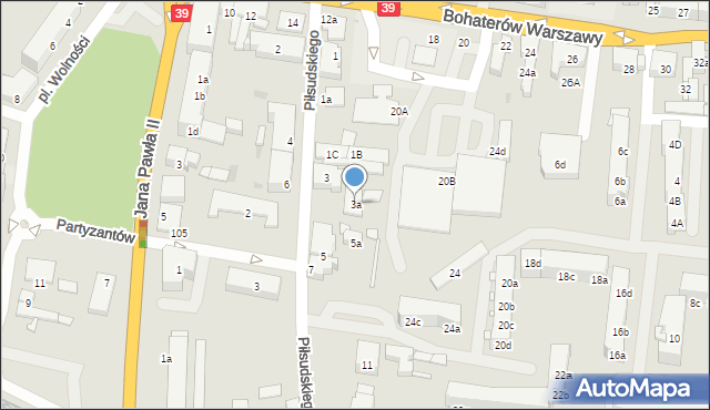 Namysłów, Piłsudskiego Józefa, marsz., 3a, mapa Namysłów