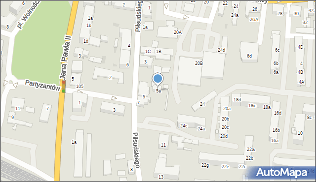Namysłów, Piłsudskiego Józefa, marsz., 5a, mapa Namysłów