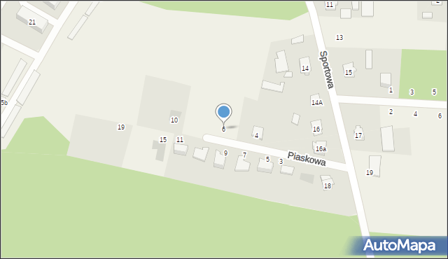 Narzym, Piaskowa, 6, mapa Narzym