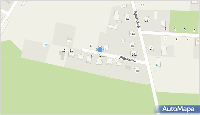 Narzym, Piaskowa, 7, mapa Narzym