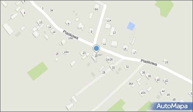 Nasielsk, Piaskowa, 22, mapa Nasielsk