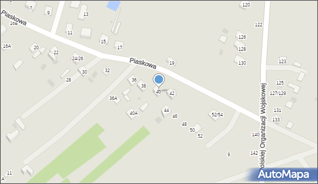 Nasielsk, Piaskowa, 40, mapa Nasielsk