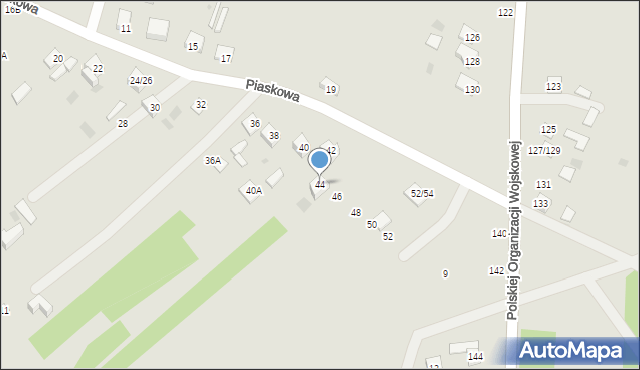 Nasielsk, Piaskowa, 44, mapa Nasielsk