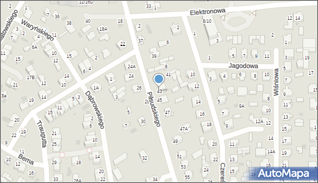 Nasielsk, Piłsudskiego Józefa, marsz., 43, mapa Nasielsk