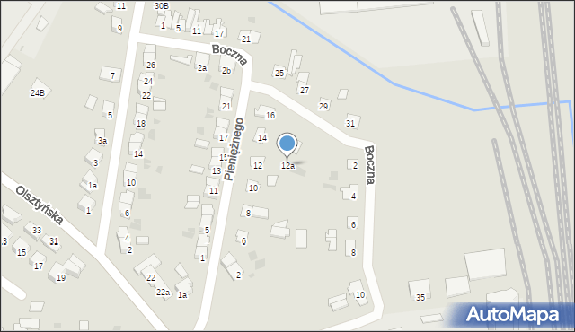 Nidzica, Pieniężnego, 12a, mapa Nidzica